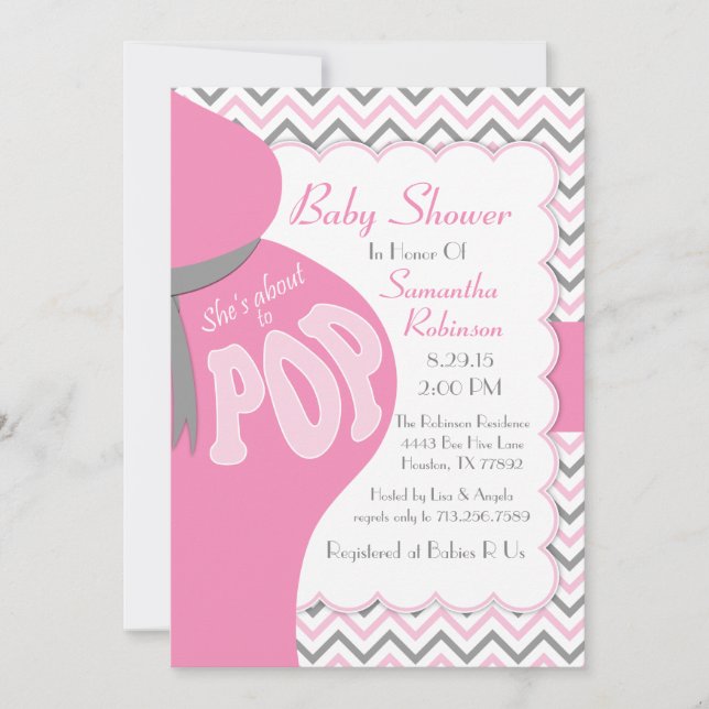 Convites Colisão da barriga está a ponto DE ESTALAR o (Frente)