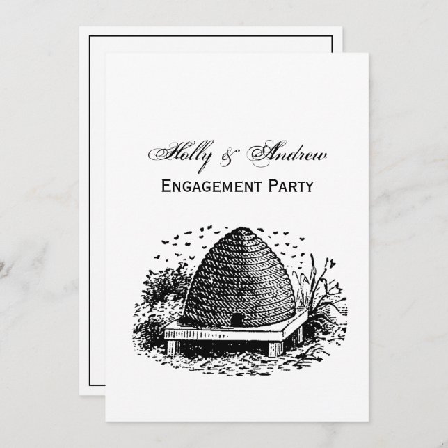 Convites Colmeia de abelhas #1 Heraldic Vintage (Frente/Verso)