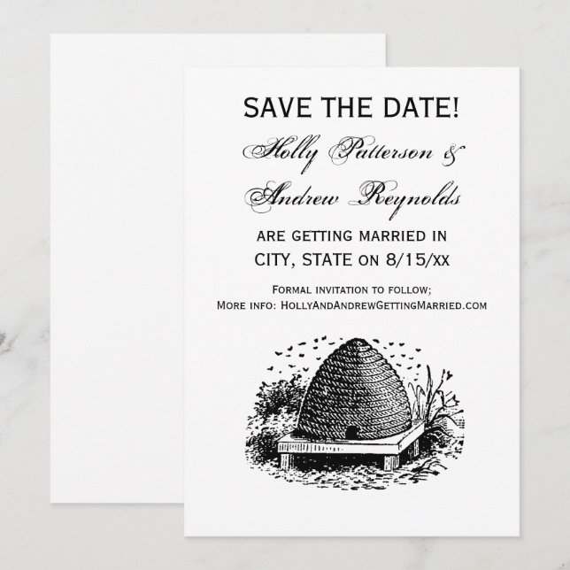 Convites Colmeia e Abelhas #1 Heráldica Vintage (Frente/Verso)