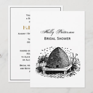 Convites Colmeia e Abelhas #1 Heráldica Vintage