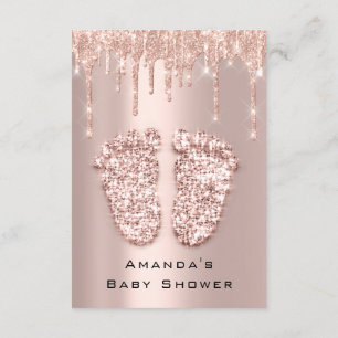 Convites Coloca Chá de fraldas Rosa de Pés com de Brilho Me