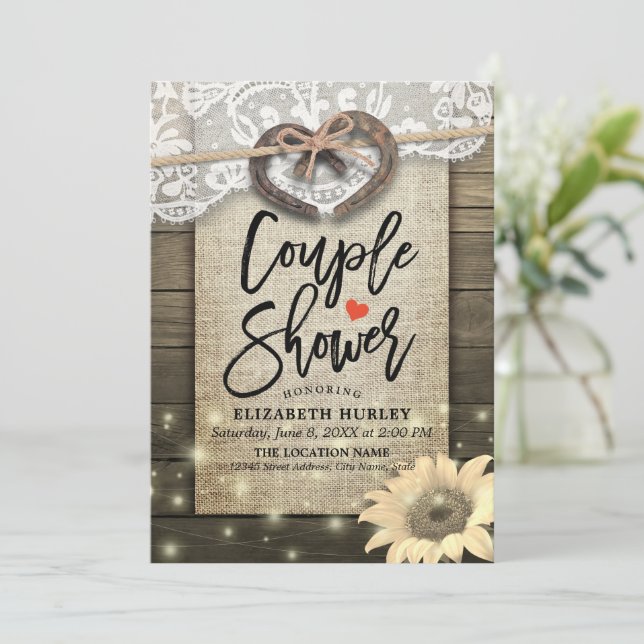 Convites Colocações em ferradura Chá de casamento de Casal (Em pé/Frente)