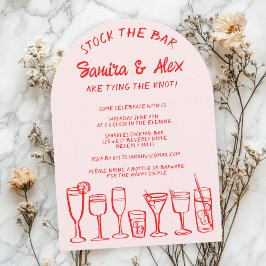 Convites Coloque o Noivado de coquetéis brancos do Bar