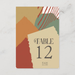 Convites Color Block Wedding Table Numbers Autumn ID740
