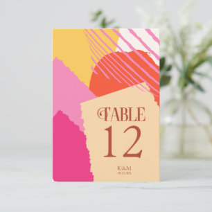 Convites Color Block Wedding Table Numbers Summer ID740