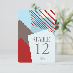 Convites Color Block Wedding Table Numbers Winter ID740