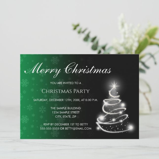 Convites Color Fade Christmas Invitation (Em pé/Frente)