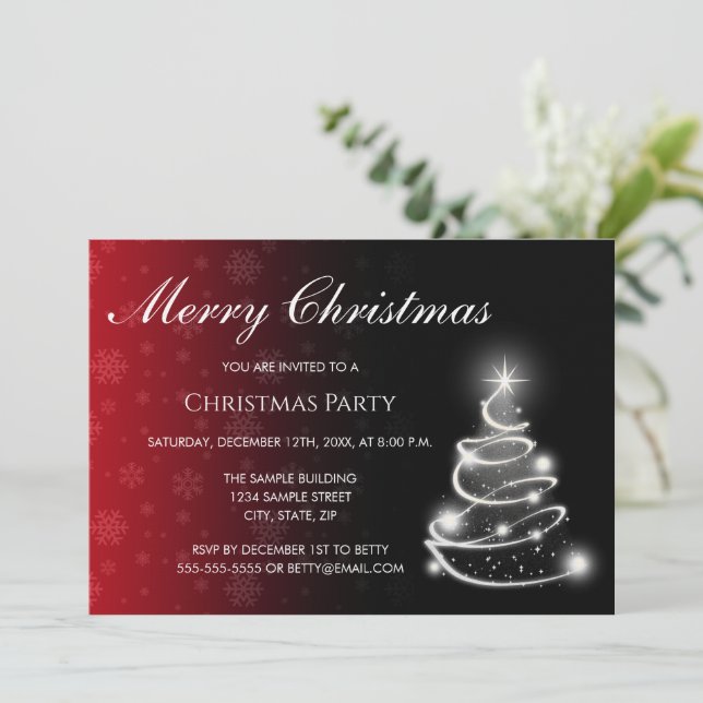 Convites Color Fade Christmas Invitation (Em pé/Frente)