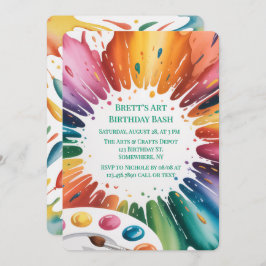 Convites Color Splash Art Birthday Bash