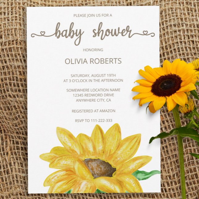 Convites Coloração aquática mínima Chá de fraldas de girass (Criador carregado)