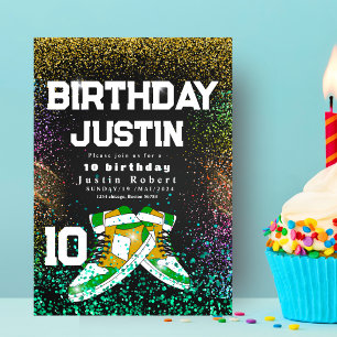 Convites Coloração Dourada da Festa de aniversário do neake