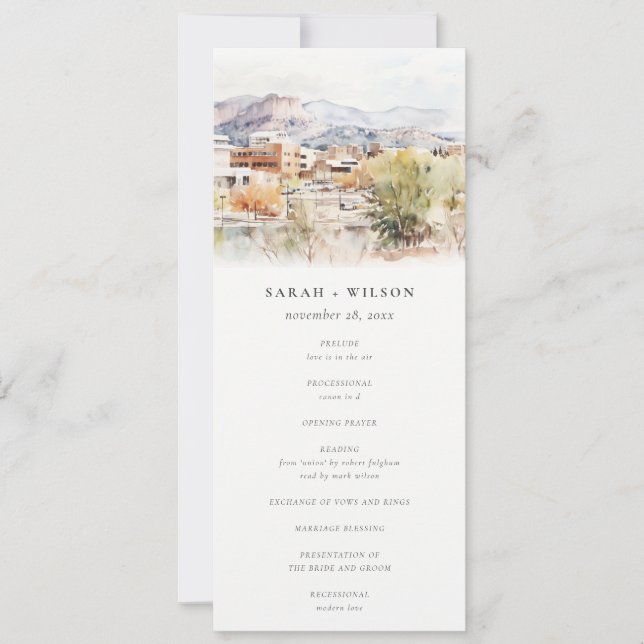 Convites Colorado Springs, Colorado Wedding Program (Frente)