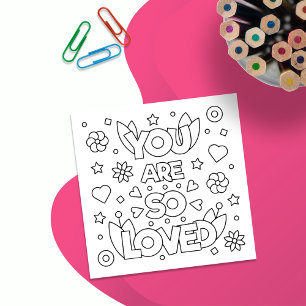 Convites Colore-Me Você É Tão Amado Inspire Activity Card