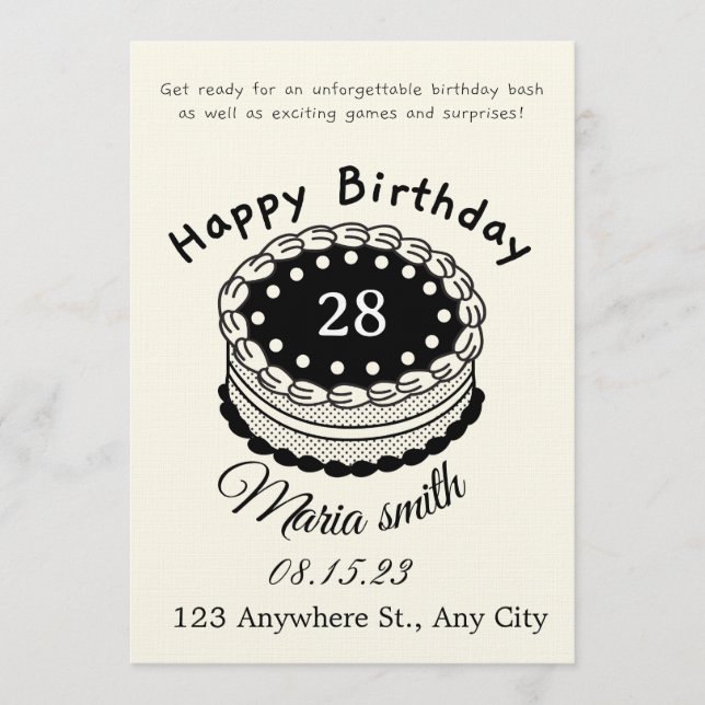Convites Colorful Birthday Bash Invitation – Editable Party (Frente)