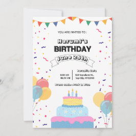 Convites Colorful Birthday Party Invitation