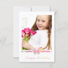 Convites Colorful Butterfly Happy Birthday Quote Script