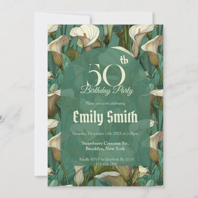 Convites Colorful Call Lilies Accent 30Th Birthday (Frente)