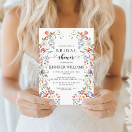 Convites Colorful Chic Wildflower Wreath Bridal Shower