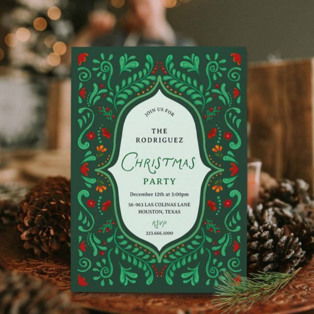 Convites Colorful Christmas Fiesta Party Invitation (Colorful Fiesta Christmas Party Invitation)
