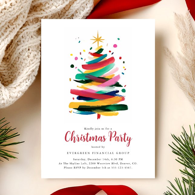 Convites Colorful Christmas Party (Criador carregado)