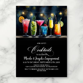 Convites Colorful Cocktails Engagement Party