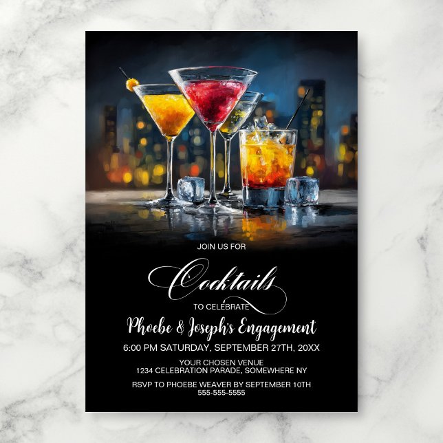 Convites Colorful Cocktails Engagement Party (Criador carregado)