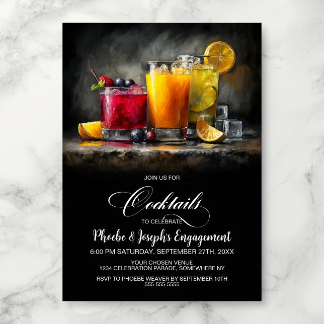 Convites Colorful Cocktails Engagement Party (Criador carregado)