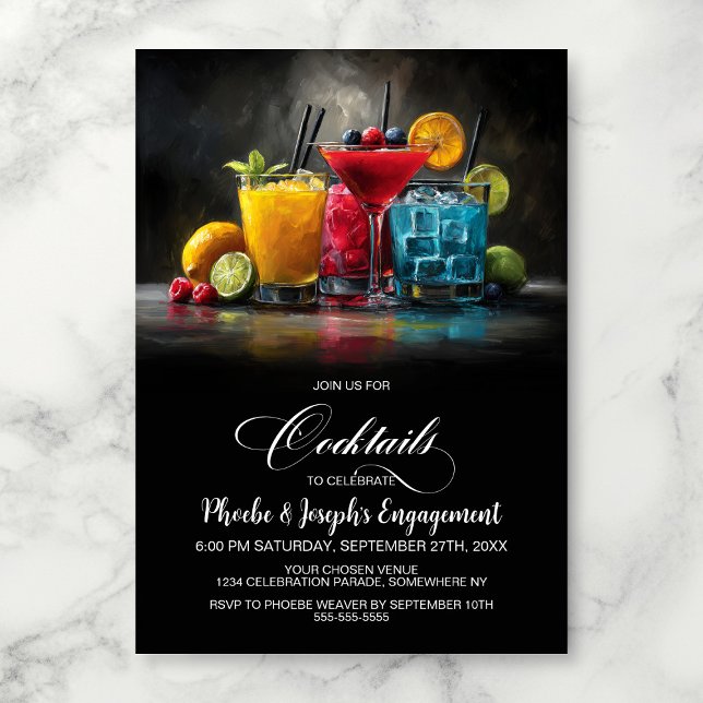 Convites Colorful Cocktails Engagement Party (Criador carregado)
