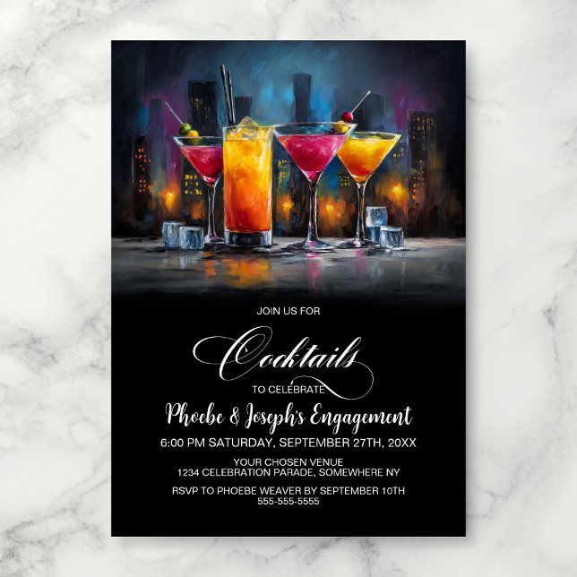 Convites Colorful Cocktails Engagement Party (Criador carregado)