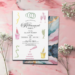 Convites Colorful Drinks and Bottles Retirement Party