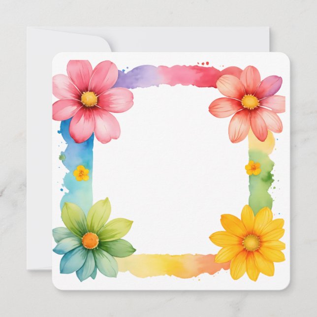 Convites Colorful Floral Frame Background (Frente)