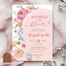 Convites Colorful Floral Spring Baby in Bloom Invitation