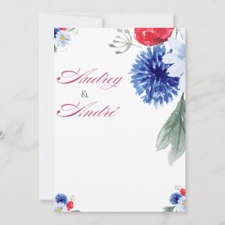 Convites Colorful Floral Wedding Invitation | Elegant Roman