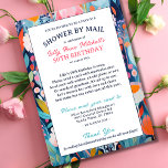 Convites Colorful Flowers Chá por Mail 50th Birthday<br><div class="desc">Este brilhante e colorido chá por e-mail pode ser personalizado com seus próprios detalhes de evento como uma maneira maravilhosa de celebrar o aniversário de um amado. Quer seja um aniversário de 40, 50, 60 anos, 70, ou outro aniversário de marco, estes bonito e vibrantes chás de cartão floral são...</div>