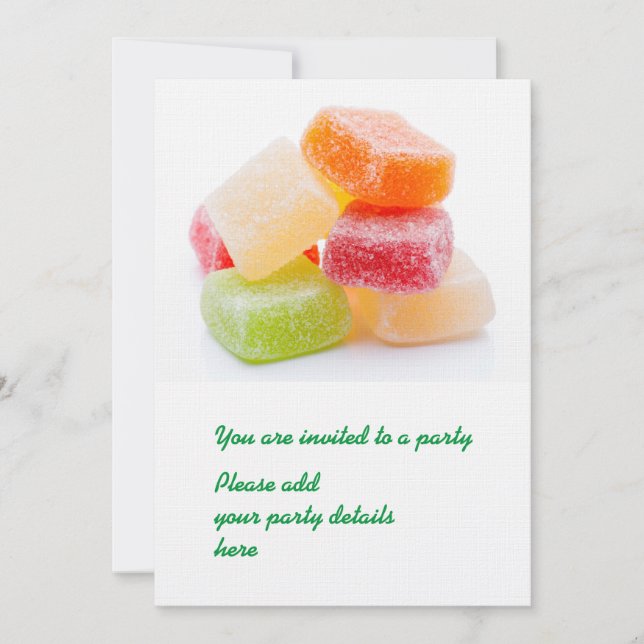 Convites Colorful gummy square sweets (Frente)