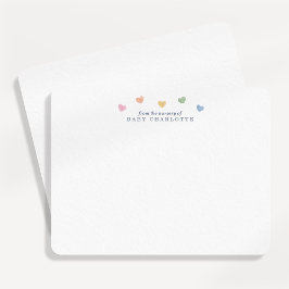 Convites Colorful Hearts Nursery Note Card