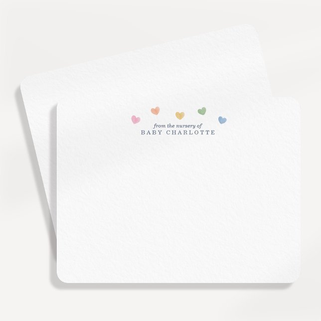 Convites Colorful Hearts Nursery Note Card (Criador carregado)