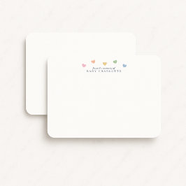 Convites Colorful Hearts Nursery Note Card