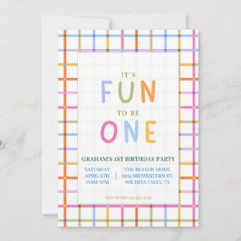 Convites Colorful, Playful It's Fun to be ONE birthday