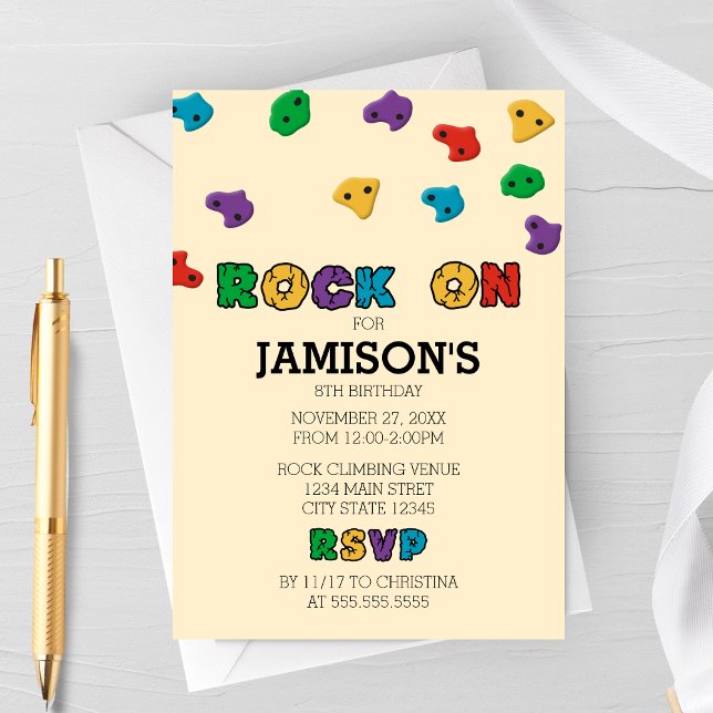 Convites Colorful Rock Climbing Birthday Invitation (Criador carregado)