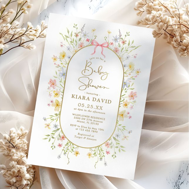 Convites Colorful Spring Wildflower Garden Baby Shower (Criador carregado)