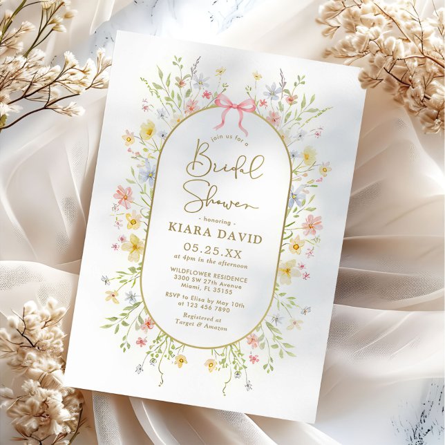 Convites Colorful Spring Wildflower Garden Bridal Shower (Criador carregado)