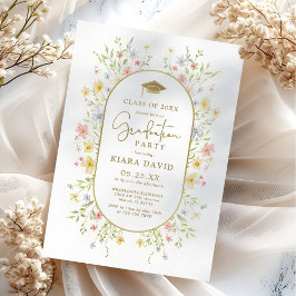 Convites Colorful Spring Wildflower Garden Graduation Party