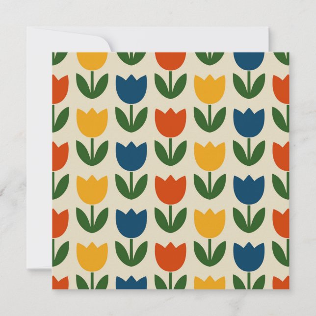 Convites Colorful Tulip Pattern (Frente)