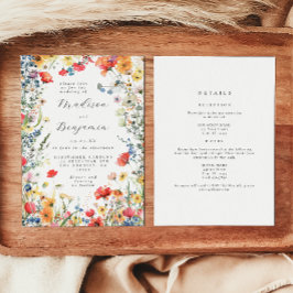 Convites Colorful Wildflower All in One Wedding