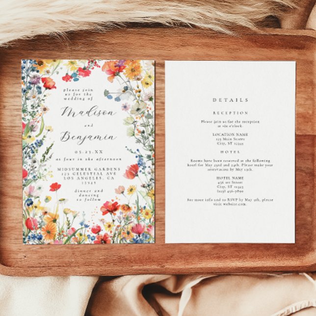 Convites Colorful Wildflower All in One Wedding (Criador carregado)