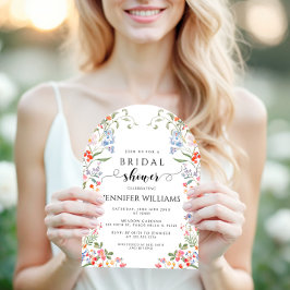 Convites Colorful Wildflower Floral Boho Bridal Shower Arch