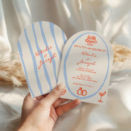 Convites Colorful Written Painted Whimsical Arched Wedding