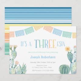Convites Colorida 3-esta aniversário de 3 anos mexicana