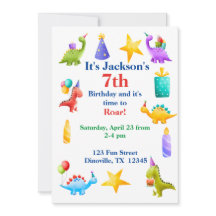 Colorida Aniversário de criança Dino